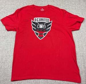 DC United Shirt Mens Large Red Fanatics Eagle Crest MLS Soccer Graphic Tee